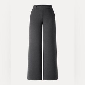 NWT OGL Stretchy Mid Rise Straight Leg Pull-on Pants Pockets Heather Black S